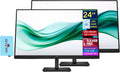 HP 24" Full HD (1920x1080) Computer Monitor Bundle with Docztorm Dock, 75Hz Anti-Glare Display, AMD FreeSync, HDMI, VGA, VESA Mount (100x100mm), Ideal for Home & Business, Black Pack of 2
