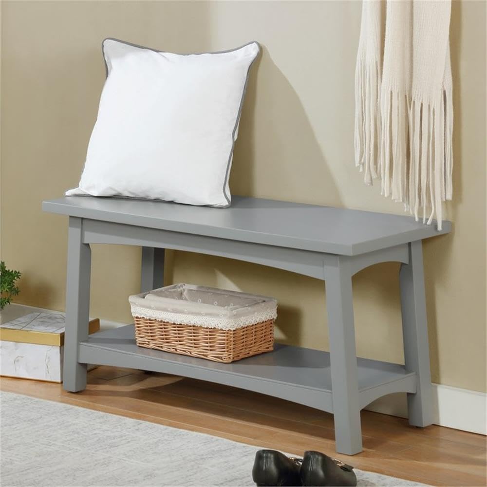 Coventry 36 in. W Open-Design Coat Hook & Bench Hall Tree Set for Entryway, Laundry Room & More, Traditional, Modern & Cottage Options, 4 Double Hooks & 36 in. W Shelf, Easy to Assemble