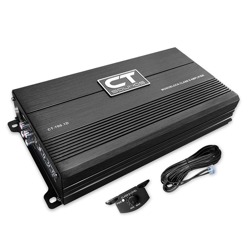 CT Sounds CT-700.1D Compact Class D Car Audio Monoblock Amplifier, 700 Watts RMS