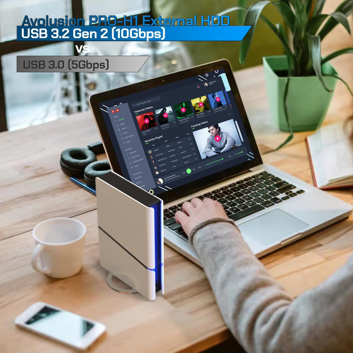 Avolusion PRO-H1 16TB 7200RPM USB 3.2 Gen2 (10Gbps) External Hard Drive (for Windows or MacOS Desktop PC/Laptop) (Renewed)