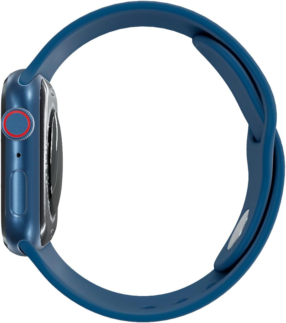 Apple Watch Series 7 (GPS, 45mm) Blue Aluminum Case with Abyss Blue Sport Band, Regular (Renewed)