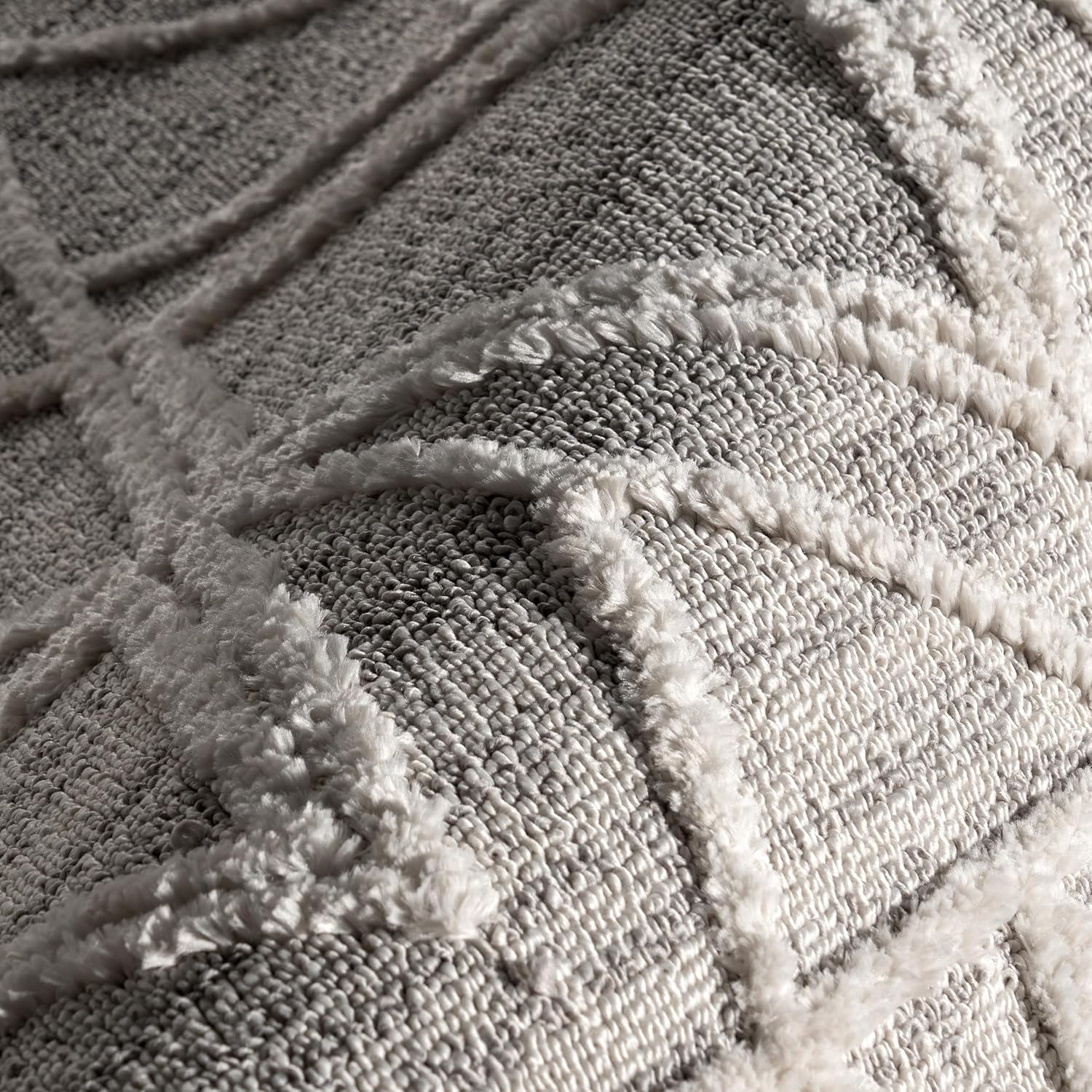 nuLOOM 9x12 Ansley Moroccan Tassel Area Rug, Light Grey, High-Low Textured Bohemian Design, Plush High Pile, Stain Resistant, For Bedroom, Living Room, Hallway, Entryway