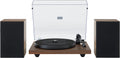 Crosley C62 Bluetooth Vinyl Record Player 120W Speakers, 2-Speed Belt-Drive Turntable, Anti-Skate, Walnut