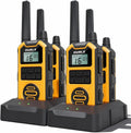 Walkie Talkies for Adults Long Range - Waterproof 4 Pack Rechargeable Heavy Duty FRS Two Way Radio with NOAA Weather Alert, 2500mAh, 22 Channels 121 CTCSS, Dual PTT & Dual Charging (Type-C/Dock)