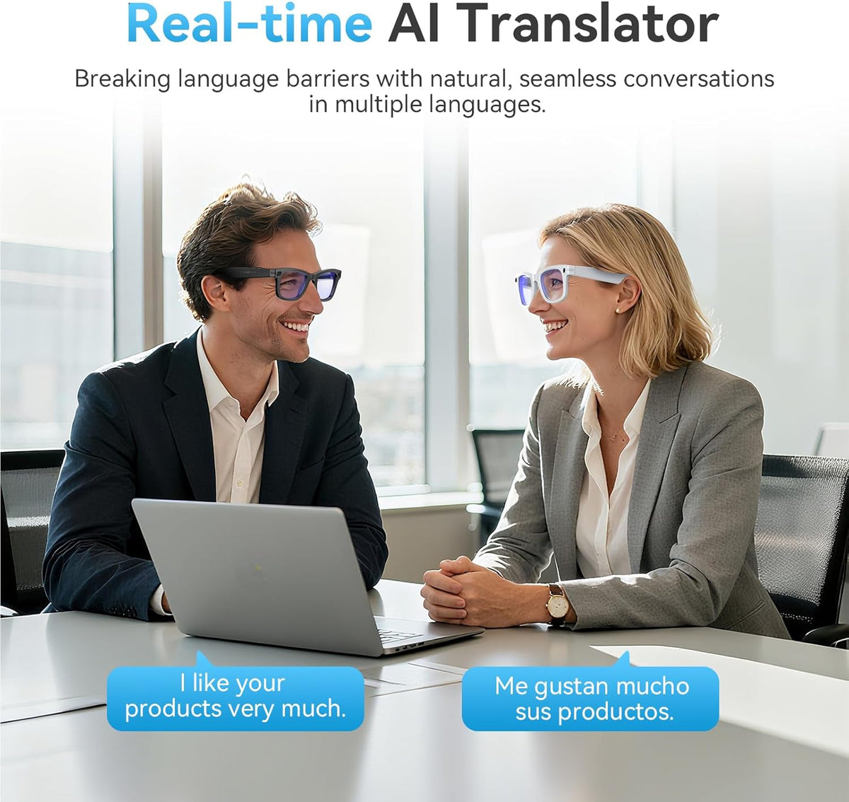 AI Smart Glasses for Men Women,8MP 2K HD Camera Glasses,AI Voice Control,AI Photo Recognition,Real-Time Translation,Smart Sunglasses with Bluetooth Call,IP67 Waterproof for Driving,Outdoor,+2 Lenses.