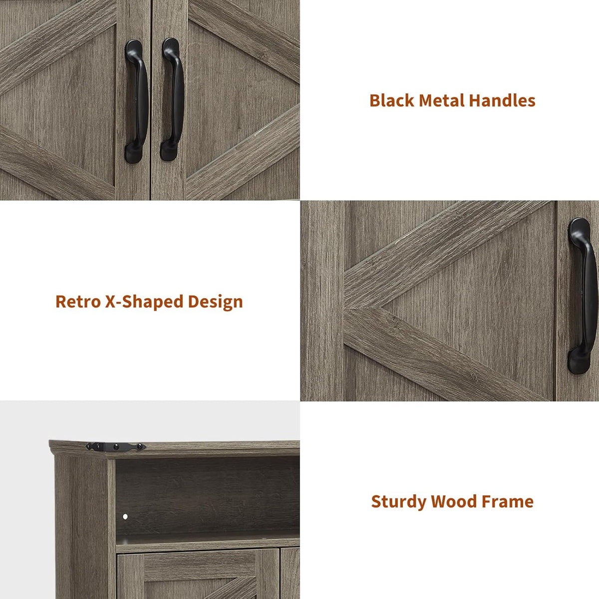 Wall Mounted Bathroom Cabinet with Barn Doors – 25" Wide Medicine Cabinet Over Toilet with Adjustable Shelf & Drawer, Hangging Storage Cabinet for Bathroom, Kitchen, Laundry, Entryway, Gray