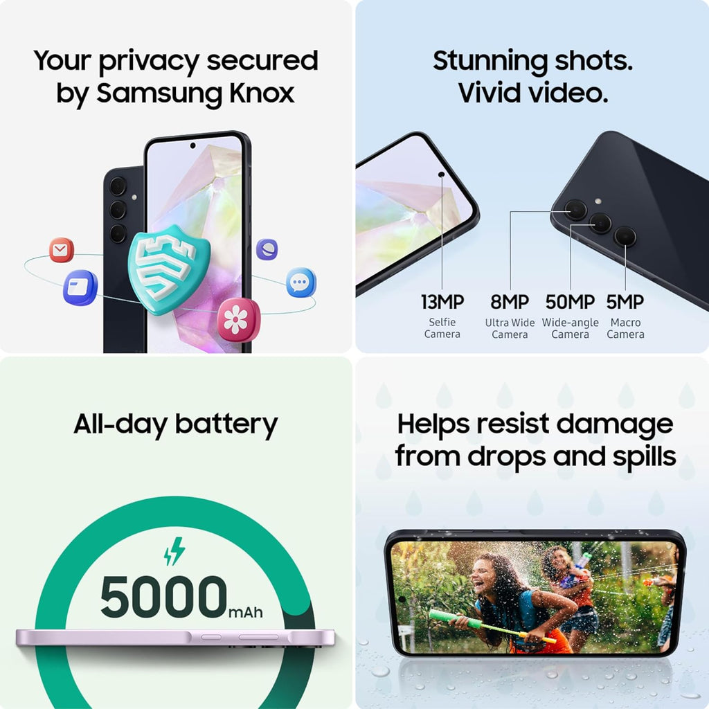 Samsung Galaxy A35 5G, 128GB, Awesome Navy - Unlocked (Renewed)