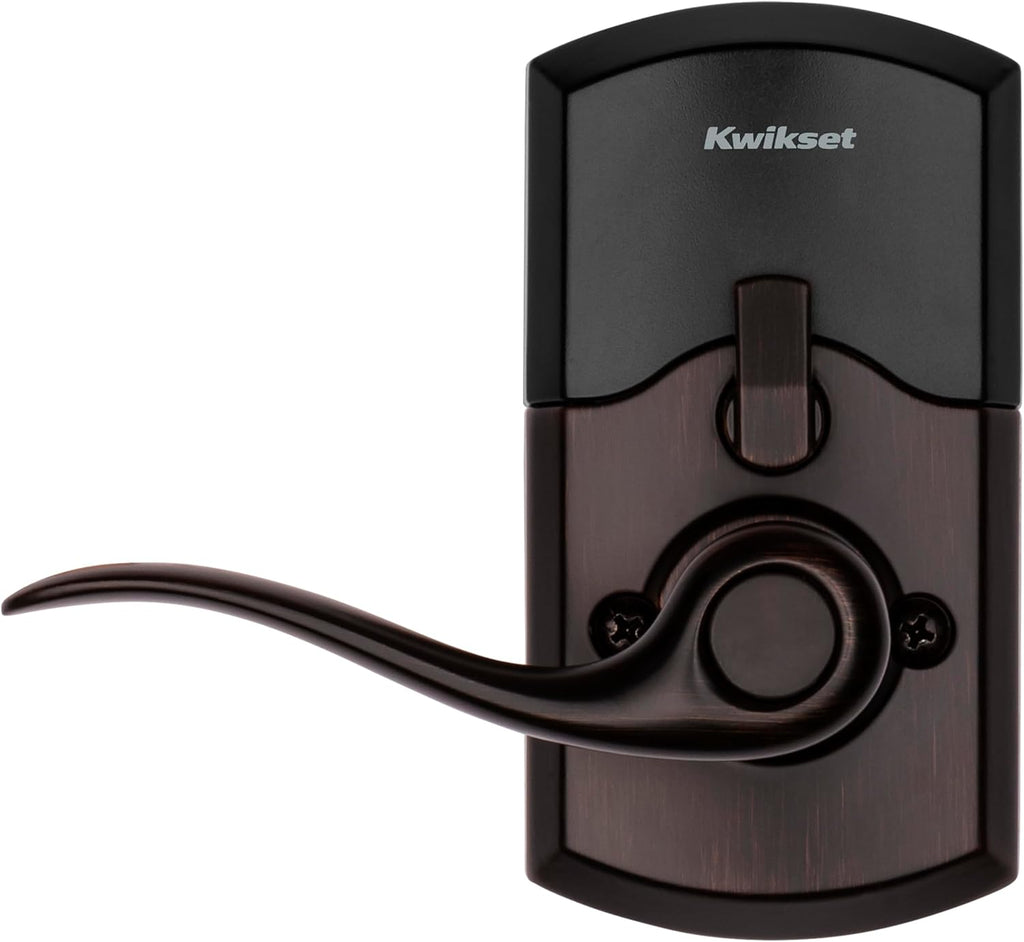 Kwikset SmartCode 917 Keypad Keyless Entry Traditional Residential Electronic Lever Deadbolt Alternative with Tustin Door Lever and SmartKey Security, Venetian Bronze
