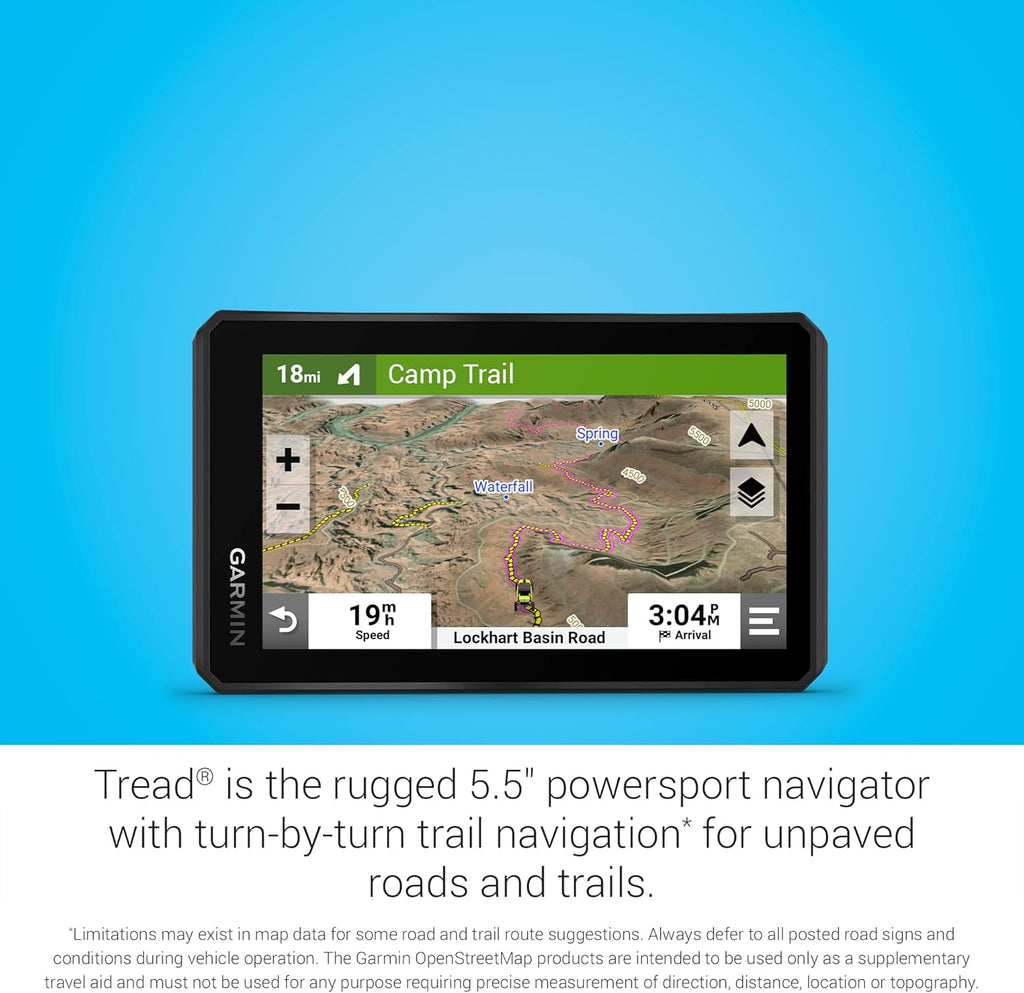 Garmin Tread Powersport Off-Road Navigator, Includes Topographic Mapping, Private and Public Land Info and More, 5.5" Display