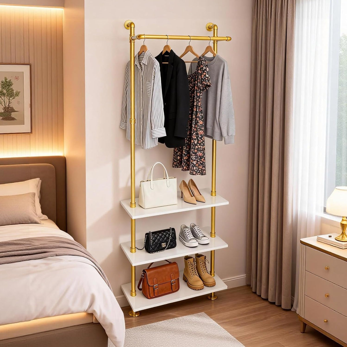 Wall-Mounted Clothes Hanging Rack – Multi-Purpose Coat & Clothing Storage for Corridor, Entrance, Bedroom, Living Room & Laundry – Space-Saving Home Decor Solution