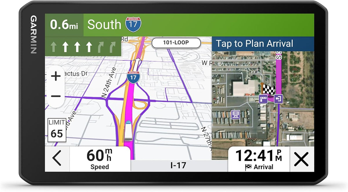 Garmin dezl OTR720, Large 7' GPS Navigator, Custom Truck Routing, Satellite Imagery, Wind Speed, Community-Shared Loading Docks & Parking Availability