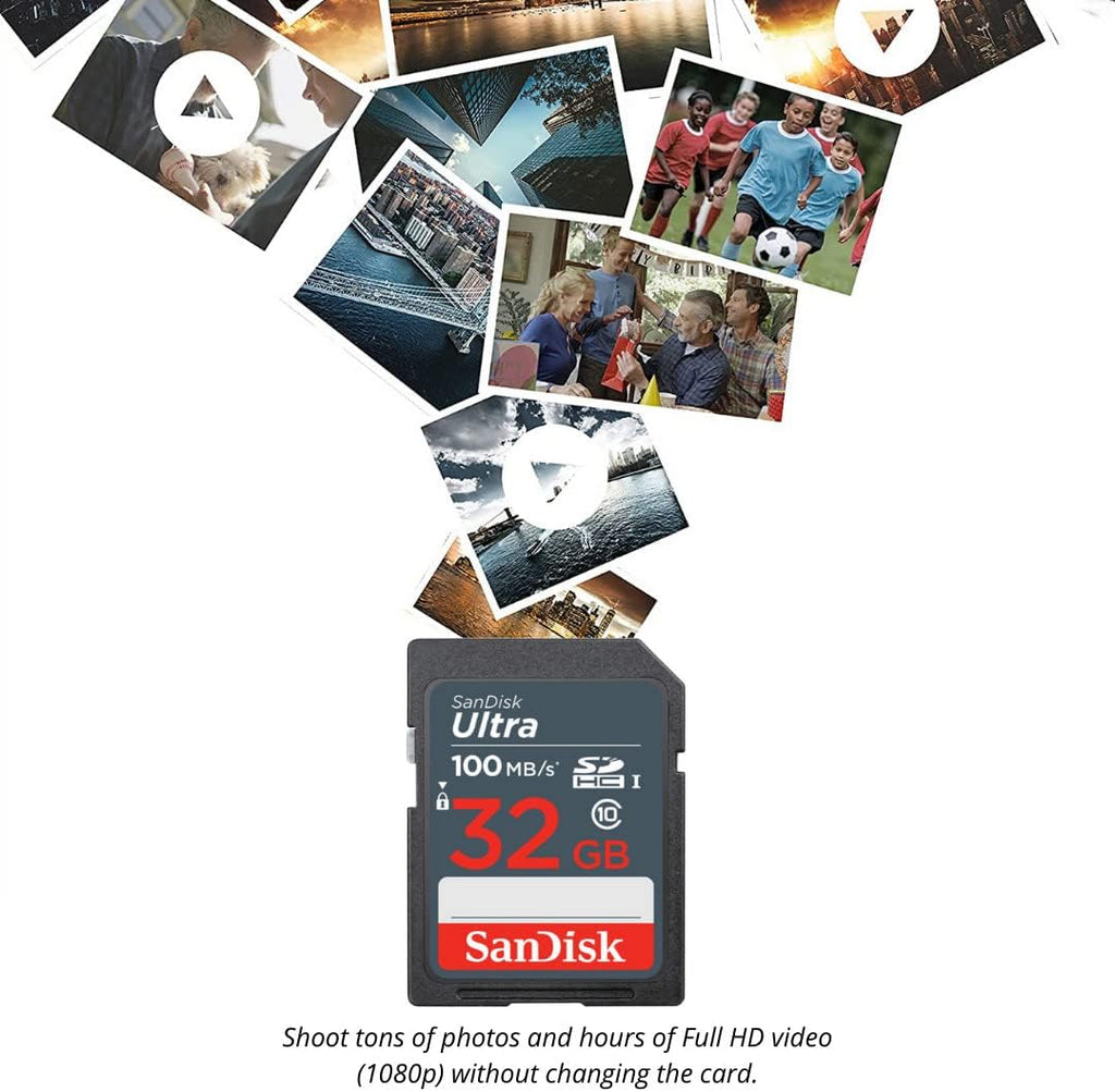 SanDisk 32GB Ultra SDHC UHS-I Memory Card (10-Pack) with Focus High Speed USB Card Reader Bundle (11 Items)