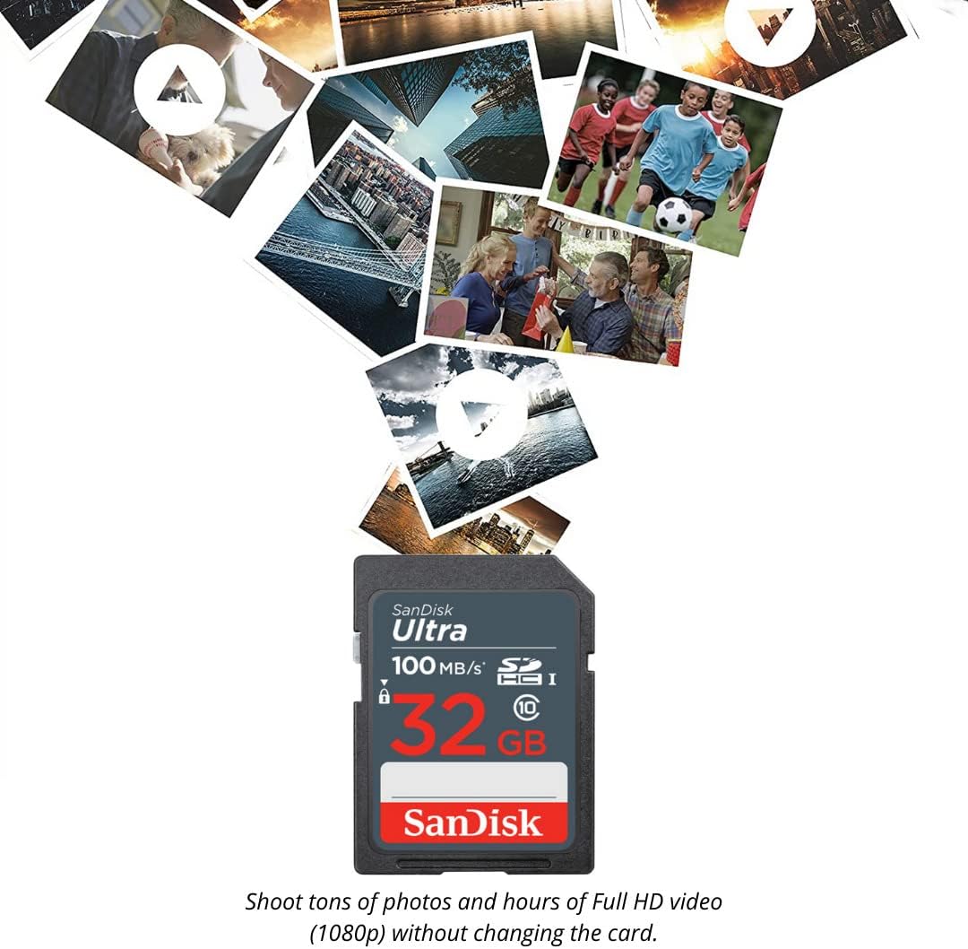 SanDisk 32GB Ultra SDHC UHS-I Memory Card (10-Pack) with Focus High Speed USB Card Reader Bundle (11 Items)
