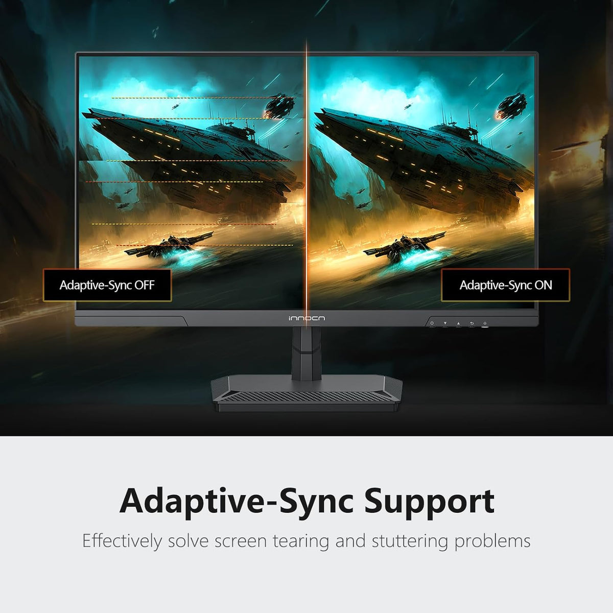 INNOCN 24.5 Inch Gaming Monitor 1440P 240Hz QHD 2K PC Desktop Screen Fast IPS DisplayPort 1.4 HDMI 2.1 Display, Up to 0.5ms, HDR10, Built-in Speaker, 25G2S