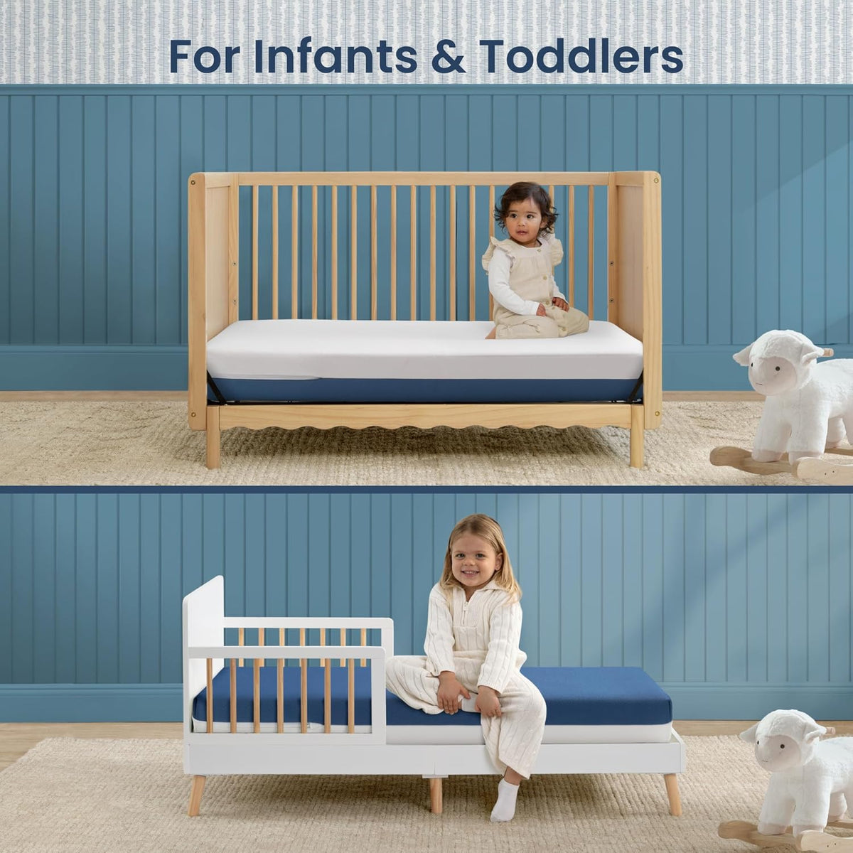 Serta CloudCool Crib and Toddler Mattress, Breathable, Machine Washable Cover, Waterproof, Hypoallergenic, Greenguard Gold Certified Baby Mattress