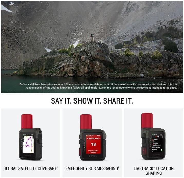 Garmin inReach Mini 3 Plus Rugged Global Satellite Communicator, Touchscreen Texting, Photo & Voice Messaging, Emergency SOS Messages & Battery Up to 350 Hours w/ Wearable4U Power Car/Wall Bundle