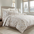 Levtex Home - Becker Taupe Duvet Cover Set - King Duvet Cover + Two King Pillow Cases - Ikat - Taupe, Grey and Cream - Duvet Cover (106 x 94in.) and Pillow Cases (36 x 20in.) - Cotton