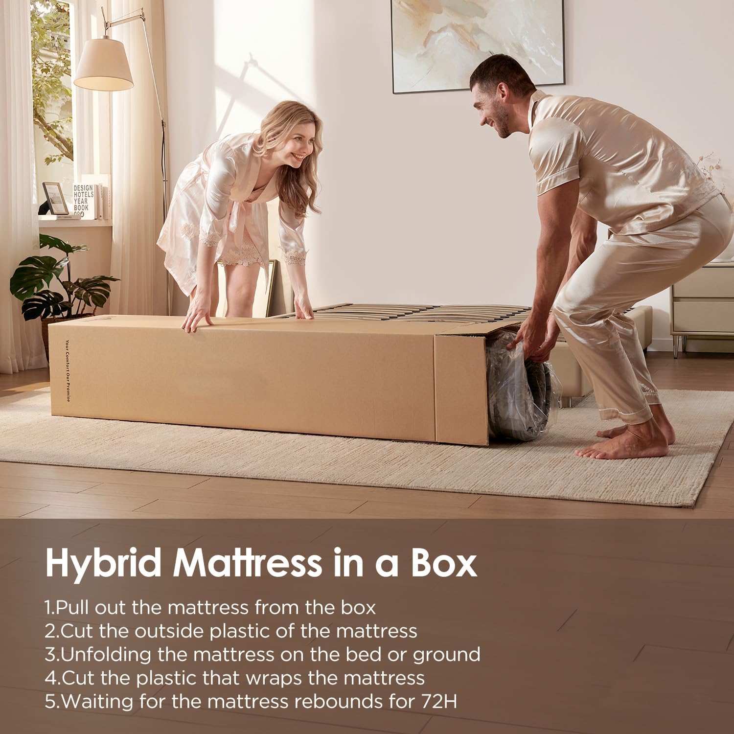 Queen Mattress 12 Inch, Medium Firm Hybrid Mattress Queen with Memory Foam & Zoned Pocket Springs for Pressure Relief, Motion Isolation | Fiberglass-Free, CertiPUR-US Certified | 80" x 60"