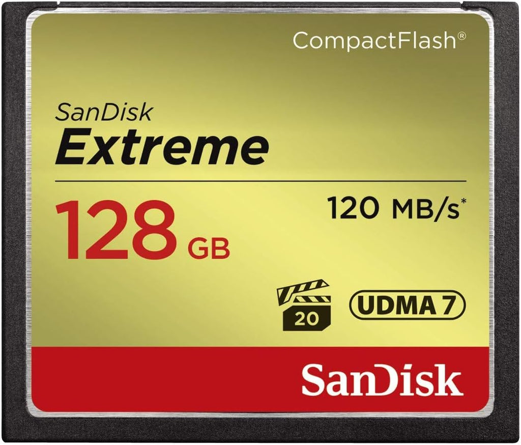 SANDISK 128GB Extreme CompactFlash Memory Card UDMA 7 Speed Up To 120MB/s - SDCFXSB-128G-G46