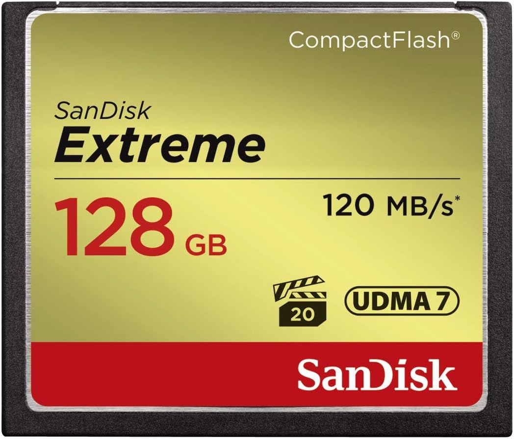 SANDISK 128GB Extreme CompactFlash Memory Card UDMA 7 Speed Up To 120MB/s - SDCFXSB-128G-G46