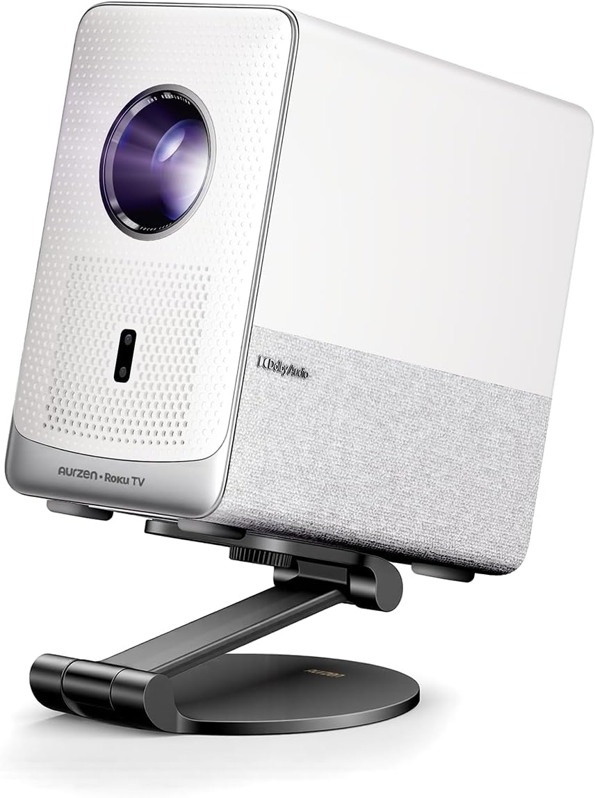 Aurzen D1R Cube Projector Bundle with Foldable Stand, Ultra-Compact with Easy Setup, 180° Rotation, Compatible with TMY, HAPPRUN, Yaber, Epson & Most Projectors (¼-Inch Screw, Only Stand)