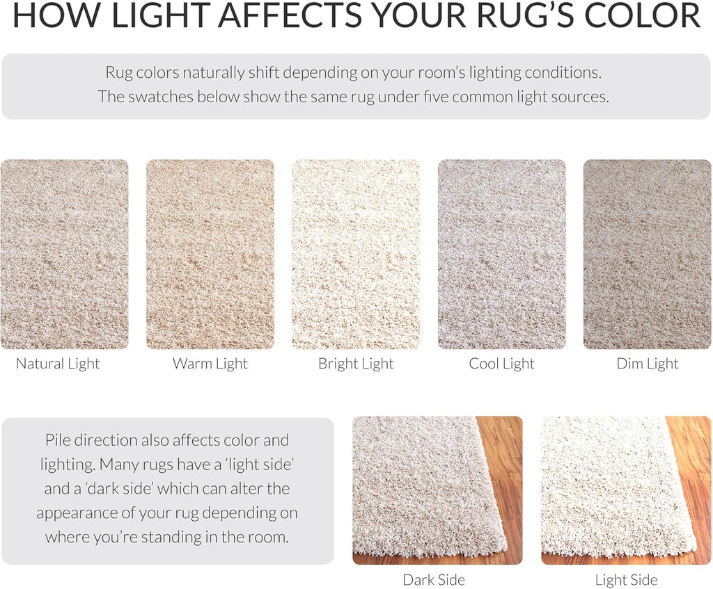 SAFAVIEH Area Rug 8x10 - California Shag Collection - Large - Beige, Non-Shedding & Easy to Clean, Ultra Plush Thick Pile, Ideal for Living Room, Bedroom, Dining Space (SG151-1313)