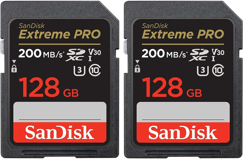 SanDisk 128GB Extreme PRO 200MB/s SDXC UHS-I Memory Card (2-Pack) (2 Items)