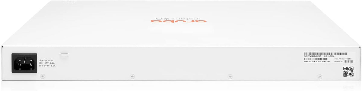 HPE Networking Instant On Switch Series 1830 48-Port Gb Smart-Managed Layer 2 Ethernet Switch with PoE | 48x 1G | 4X SFP | 24x CL4 PoE (370W) | Fan-Less | US Cord (JL815A#ABA)