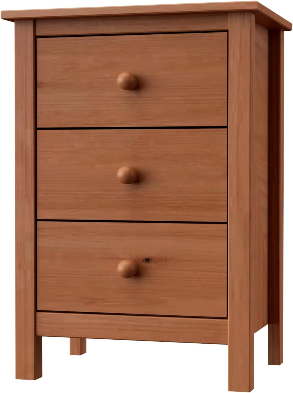 From the Tree Furniture Tall Nightstand with 3 Drawers - Solid Pine Wood Bedside Table with Spacious Storage & Sustainable Design - Honey Side Table for Bedroom Organization & Style