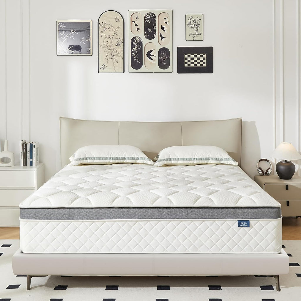 Happiland Full Mattress, 10 Inch Memory Foam Hybrid Mattress in a Box, with Upgrade Individually Pocket Springs, Pressure Relief, Breathable Comfort and Durable, CertiPUR-US, Medium Firm