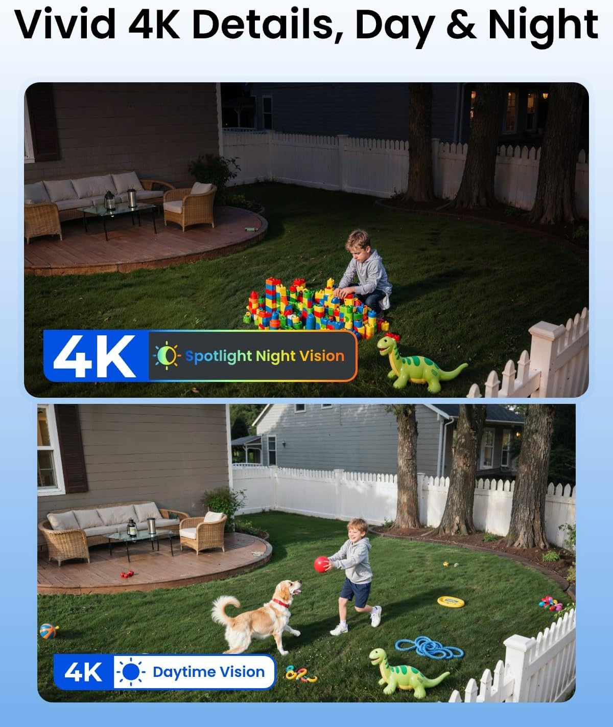 REOLINK 4K Solar Security Cameras Wireless Outdoor, 360° Pan Tilt, 8MP Color Night Vision, 2.4/5 GHz Wi-Fi 6, No Monthly Fee, Home Hub Compatible, Argus PT 4K+ 3W Solar Panel (Black)