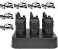Retevis RT22S 2 Way Radios Rechargeable,Long Range Walkie Talkies with Earpiece and Mic Set,Channel Display,Signal Prompt,Handsfree Portable Two-Way Radio(6 Pack) with 6 Way Multi Gang Charger