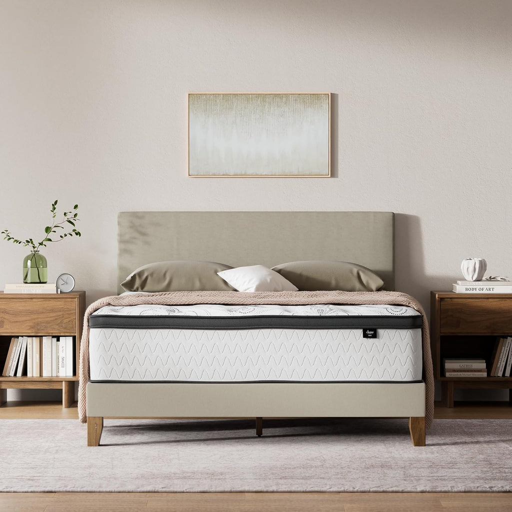 Signature Design by Ashley Chime 12 Inch Hybrid Full Mattress, Memory Foam with Lumbar Support, High-Density Foam & Pocketed Coils for Comfort & Back Support, Mattresses in a Box, Full Size