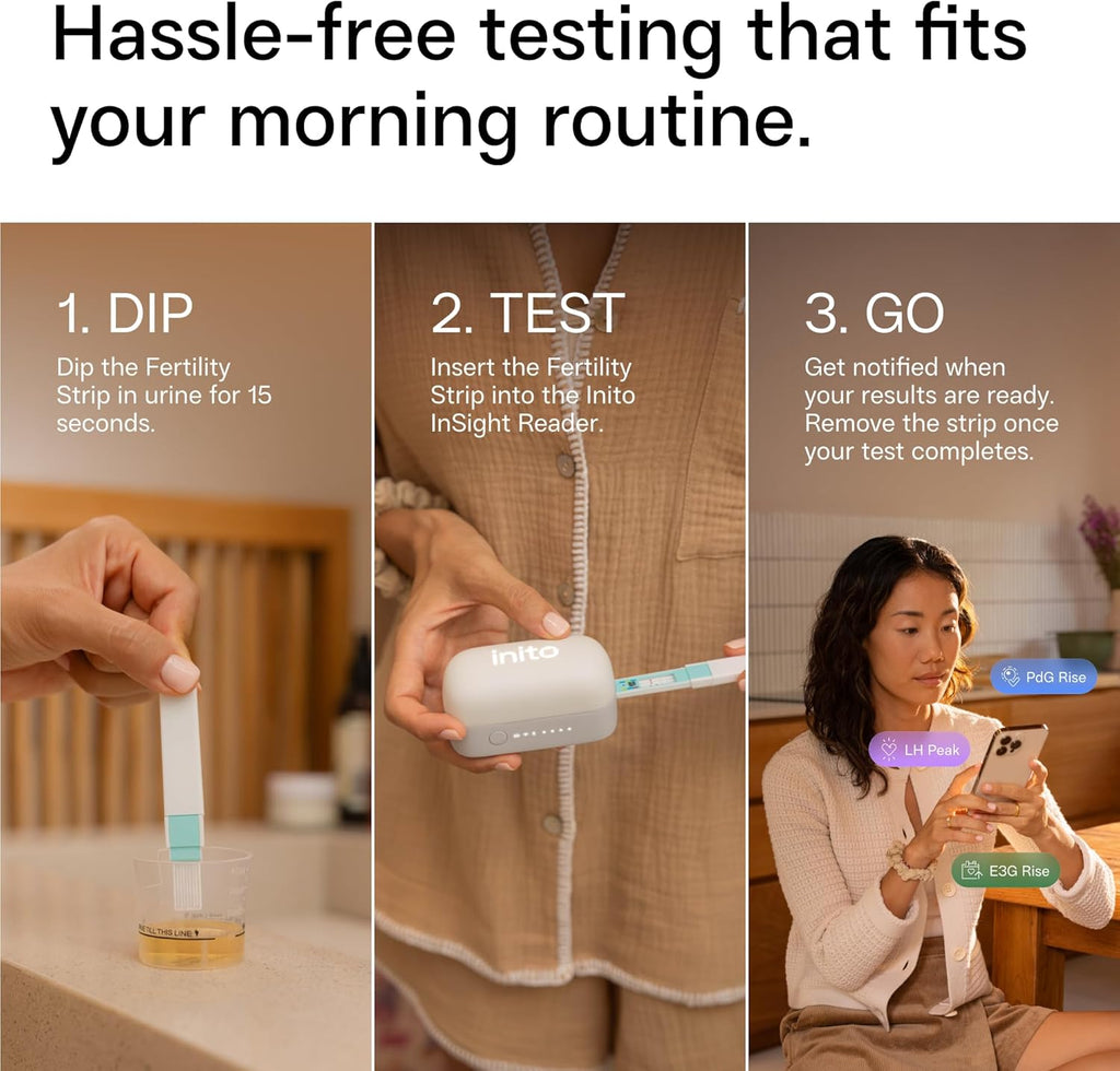 Inito Fertility Monitor & Hormone Tracker for Women | Track and Confirm Ovulation | Measures Estrogen, LH, PdG, FSH | Includes 15 Strips + Free app (Compatible with All iPhones)