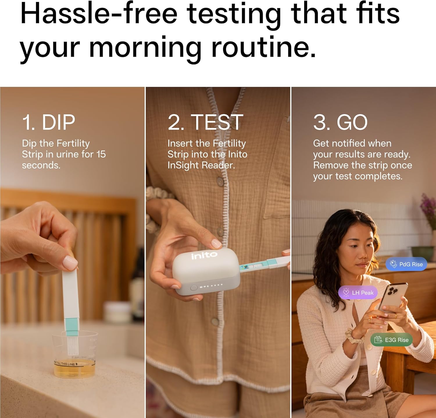 Inito Fertility Monitor & Hormone Tracker for Women | Track and Confirm Ovulation | Measures Estrogen, LH, PdG, FSH | Includes 15 Strips + Free app (Compatible with All iPhones)