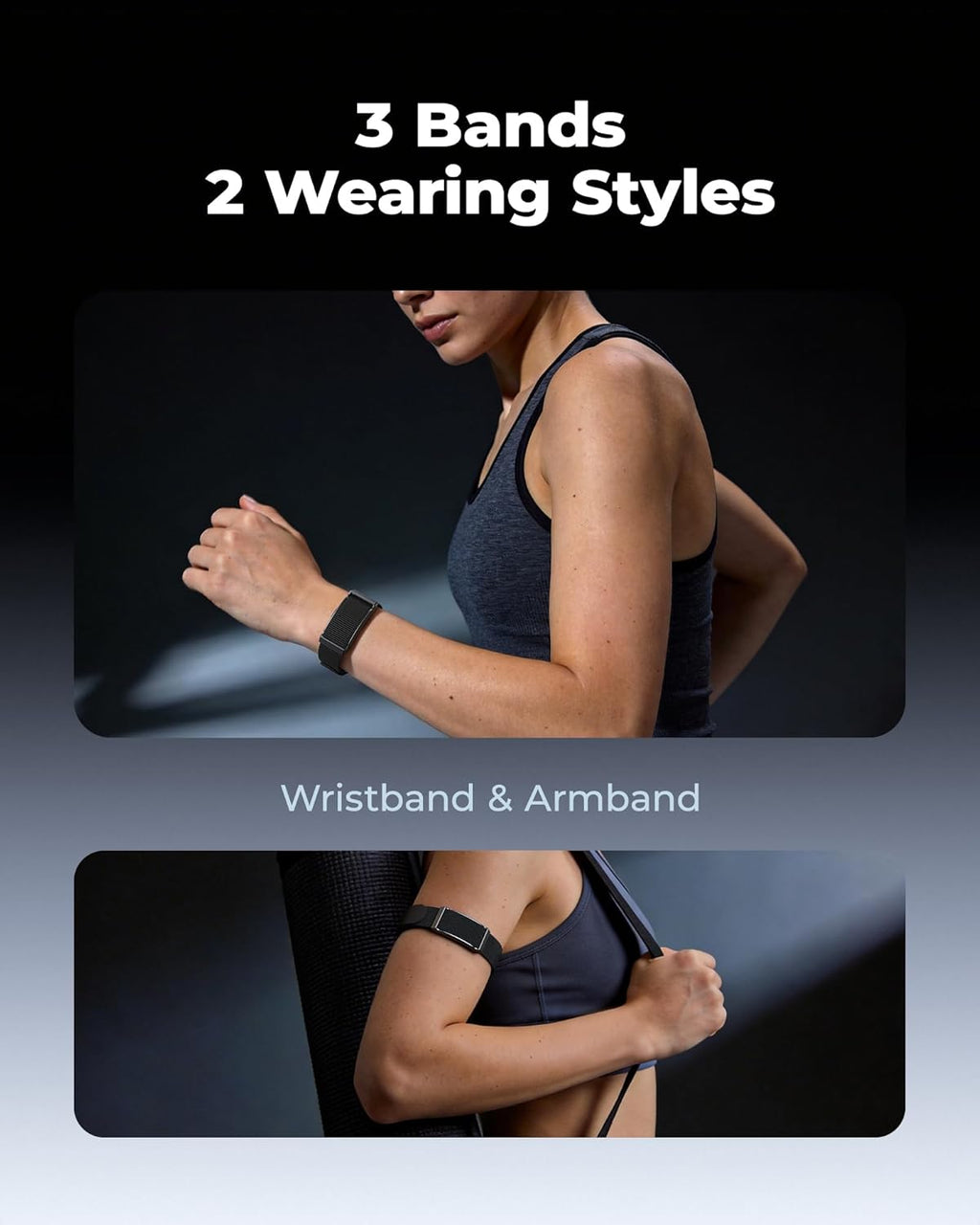 Fitness Trackers for Men & Women, Smart Bracelet with 24/7 Activity & Sleep Tracking, Heart Rate, Blood Oxygen, HRV & Stress Monitor, 30-Day Battery, Smart Band, GPS Modes, Free APP, 3 Bands