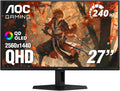 AOC 27" QD OLED Gaming Monitor, QHD 2560x1440, 240Hz, 0.03ms GtG, G-SYNC Compatible, HDR Ready, DisplayPort, HDMI, VESA Mountable, Console Gaming Ready, Q27GAZD