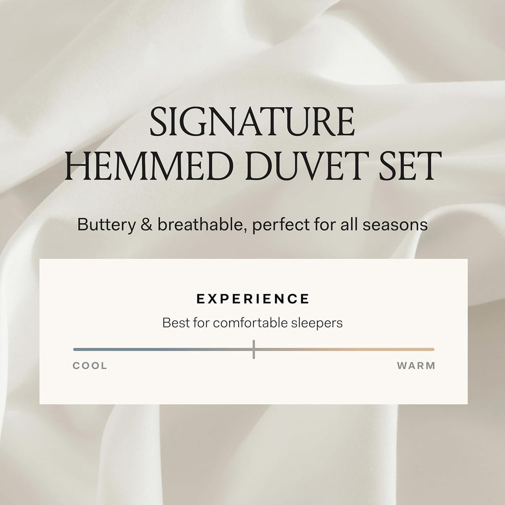 BOLL & BRANCH Signature Hemmed Duvet Set - Full/Queen, Sageleaf - Luxury 100% Organic Cotton - 1 Duvet Cover, 2 Shams - Buttery Soft, Hidden Closures