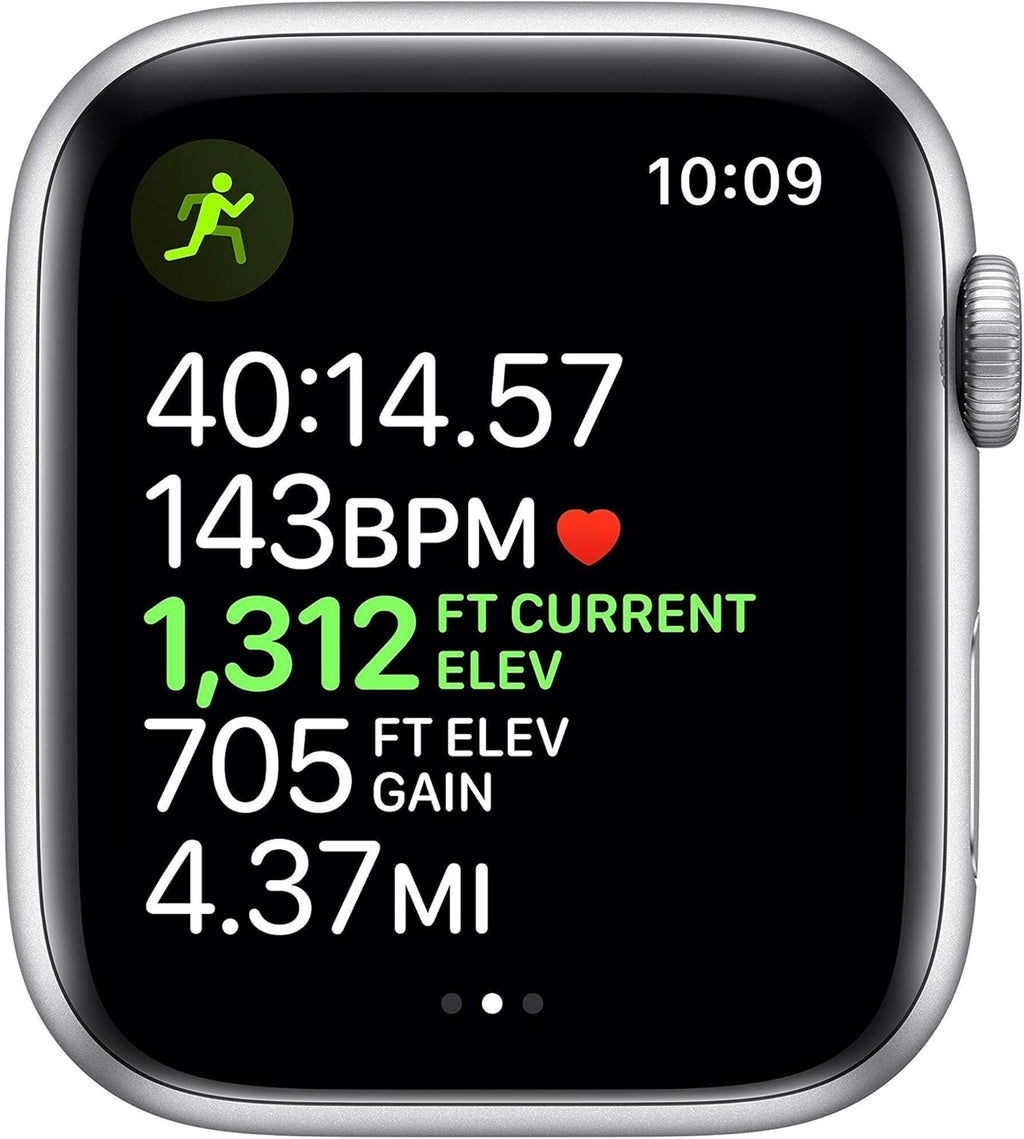 Apple Watch Series 5 (GPS, 40MM) - Silver Aluminum Case with White Sport Band (Renewed)