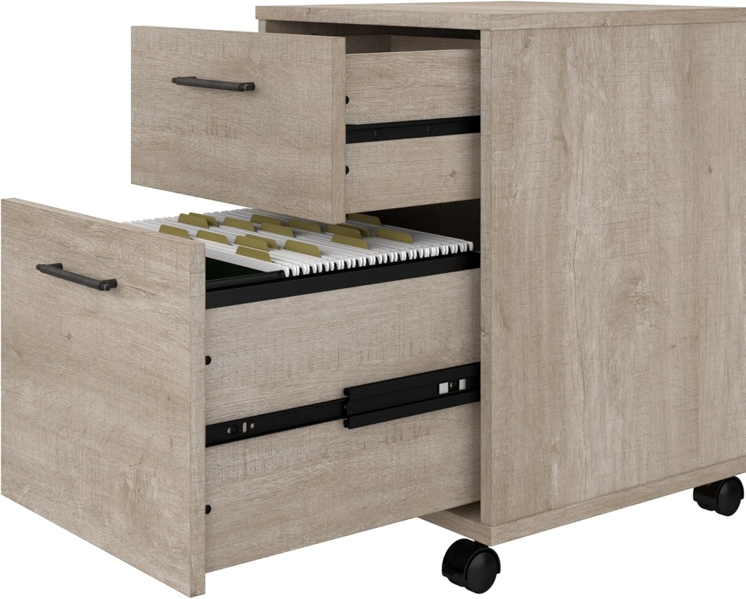 Bush Home Key West 2 Drawer Mobile File Cabinet, Rolling File Cabinet for Home Office