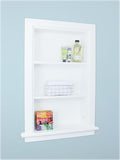 14x24 Recessed Wood Bathroom Niche Medicine Cabinet Replacement w/ Ledge, Wall Niche Medicine Cabinet Replacement, In The Wall Between Studs Bathroom Cabinet Insert Shelf/Shelves, Beadboard, White
