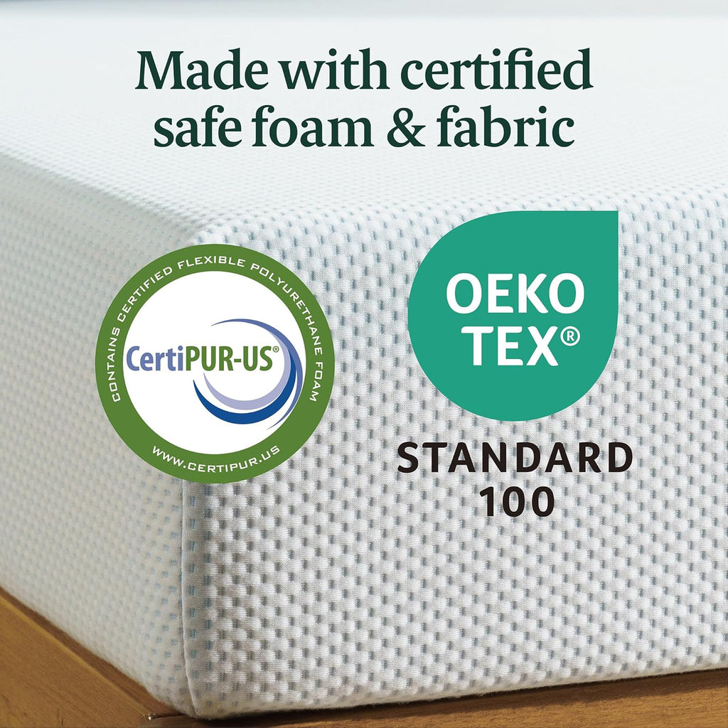 Zinus 8 Inch Green Tea Cooling Memory Foam Mattress New Version, Full, Fiberglass Free, Medium Firmness, Cooling Gel Foam, Certified Safe Foams & Fabric, Mattress in A Box