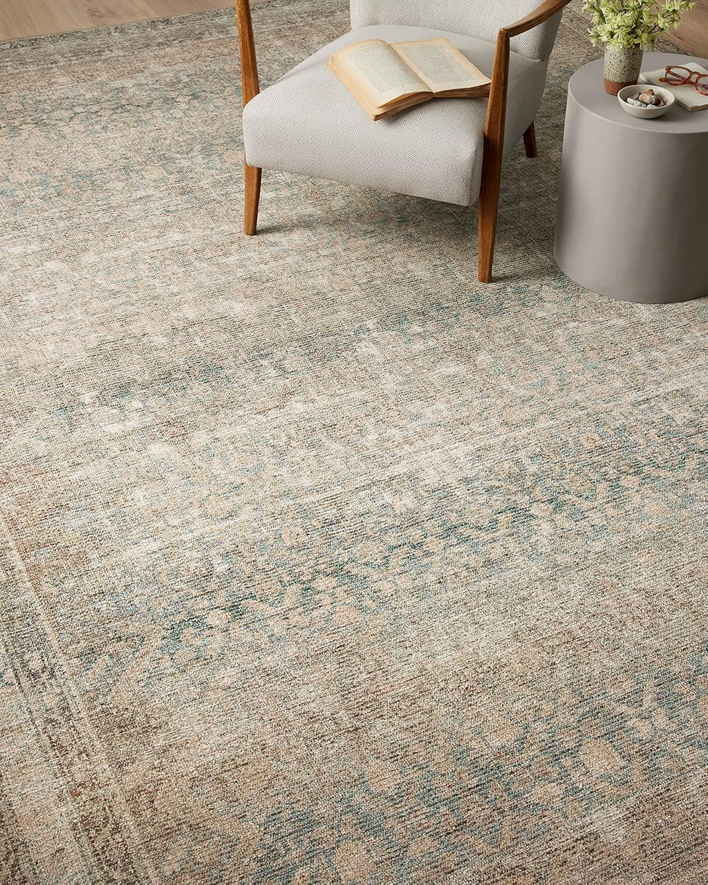 Loloi Angela Rose Aubrey Collection AUB-03 Jade/Natural 10'-0" x 14'-0", .19" Pile Height, Area Rug