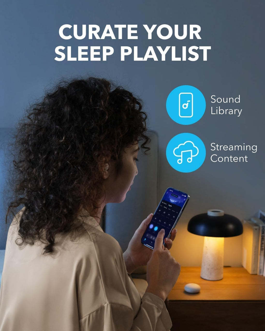 Soundcore Sleep A20 by Anker Sleep Earbuds, Noise Blocking Sleep Headphones, Small Earplugs for Side Sleepers, 80H Playtime, Stream Content via Bluetooth 5.3, Sleep Monitor, Personal Alarm (Renewed)