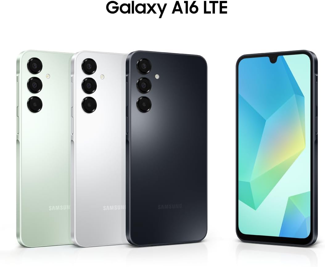 SAMSUNG Galaxy A16 4G Dual SIM (128GB, 2025) 6.7" 90Hz AMOLED, Splash Resistant, 8Core, 50MP Camera (Factory Unlocked International Model for GSM, Global) A165M/DS (25W Fast Charger Bundle, Black)