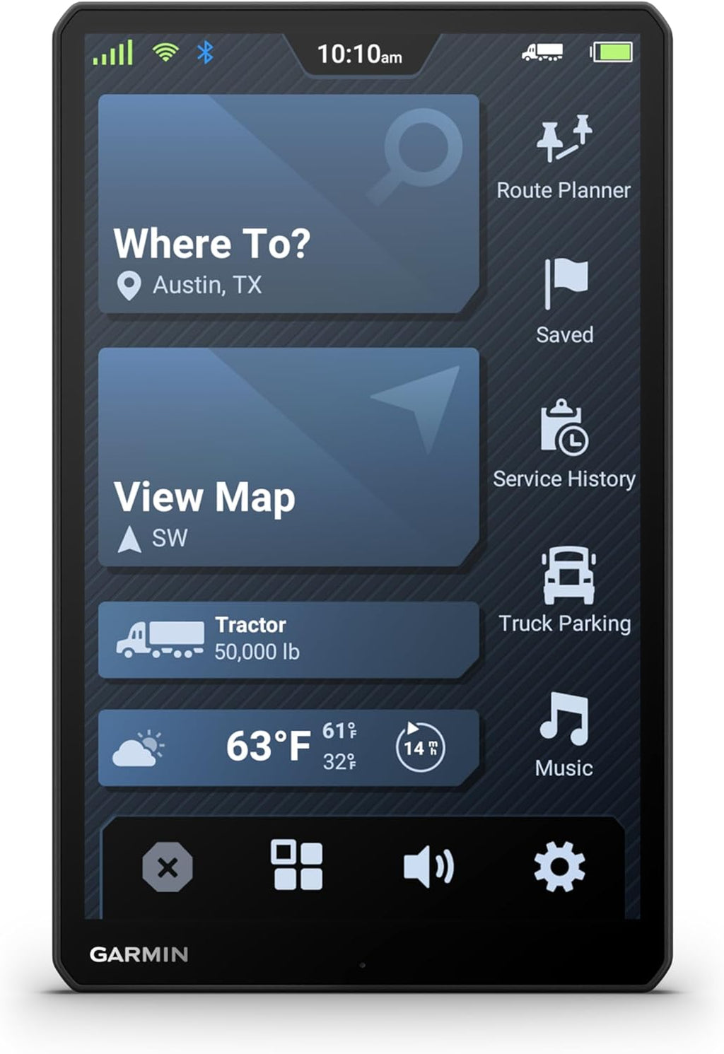 Garmin dēzl™ OTR1020, Extra-Large High-Res 10” GPS Truck Navigator, Custom Truck Routing, Satellite Imagery, Wind Speed, Community-Shared Loading Docks, Dual-Orientation Display, Renewed