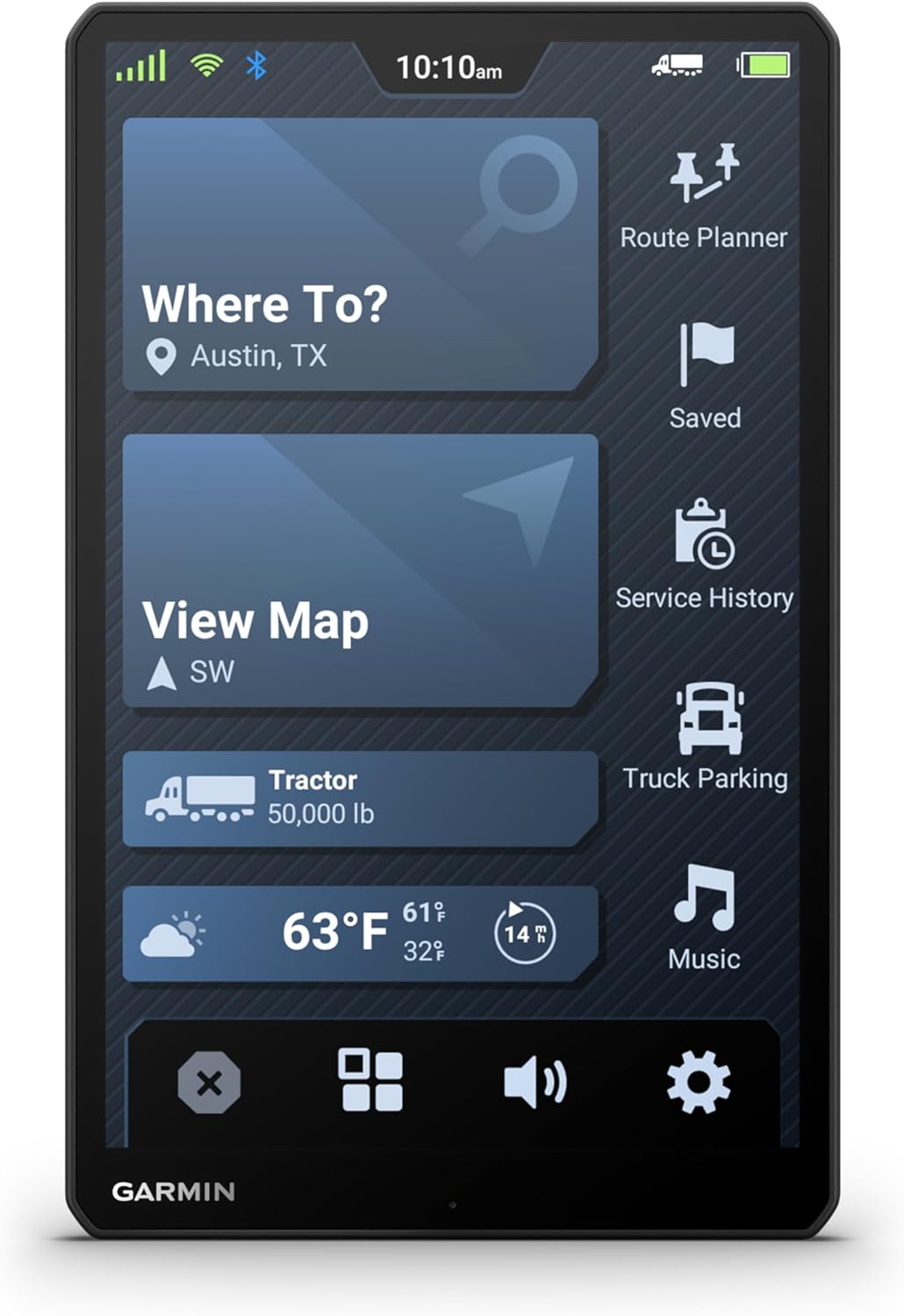 Garmin dēzl™ OTR1020, Extra-Large High-Res 10” GPS Truck Navigator, Custom Truck Routing, Satellite Imagery, Wind Speed, Community-Shared Loading Docks, Dual-Orientation Display, Renewed