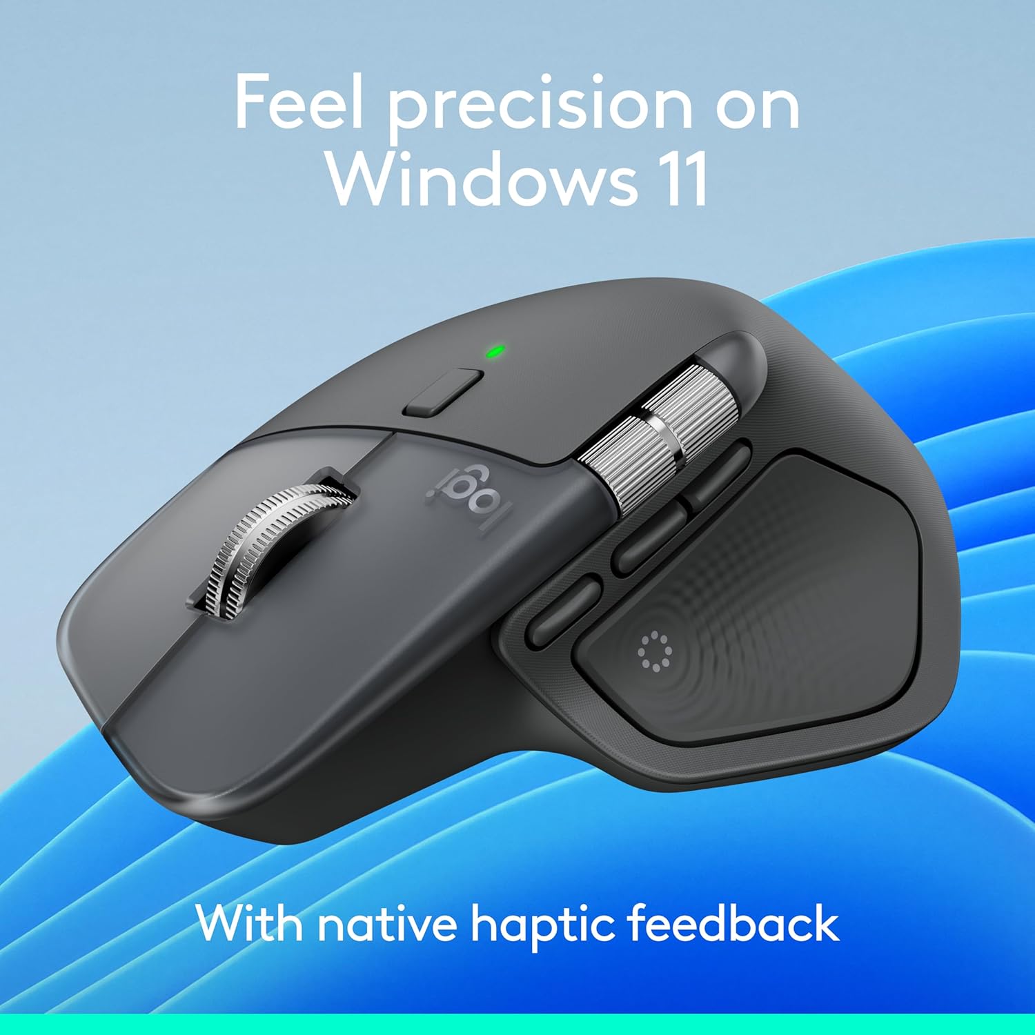 Logitech MX Master 4, Ergonomic Wireless Mouse with Advanced Performance Haptic Feedback, Ultra-Fast Scrolling, USB-C Charging, Bluetooth, Windows, MacOS - Graphite