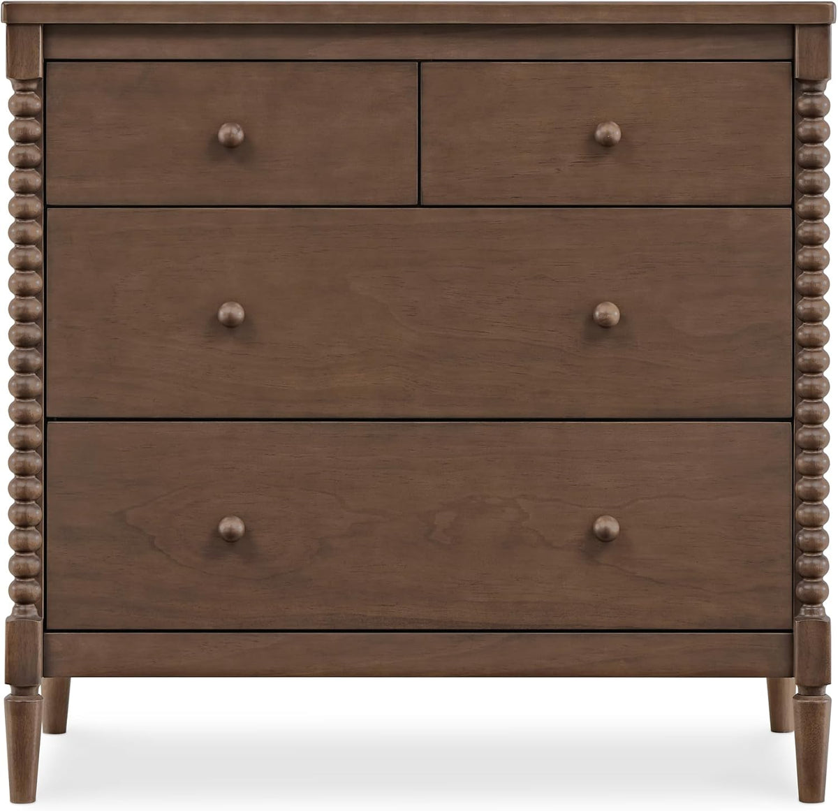 Delta Children Saint 4 Drawer Dresser with Changing Top and Interlocking Drawers, Teak Brown
