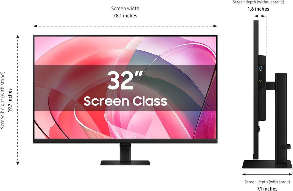 Samsung 32" ViewFinity S7 (S70D) 4K UHD IPS HDR10 High Resolution Monitor, HDMI & DP Port, TUV-Certified, 2025, LS32D700EBNXGO